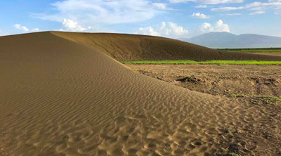 Shifting sands dunes in Ngorongoro conservation area, Tanzania
